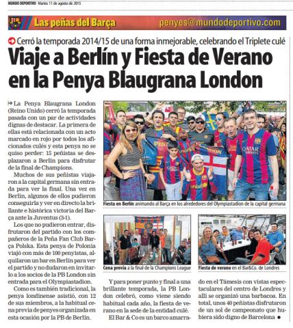 PBL in Mundo Deportivo: Berlin and summer BBQ party