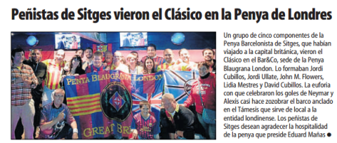 Penya Blaugrana London with Penya Sitges at the clasico October 2013