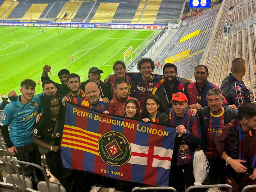 Penya Blaugrana London after a Champions League match